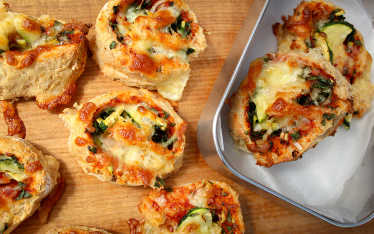 Lunch Box Ideas for Kids: Cauliflower Pizza Scroll recipe